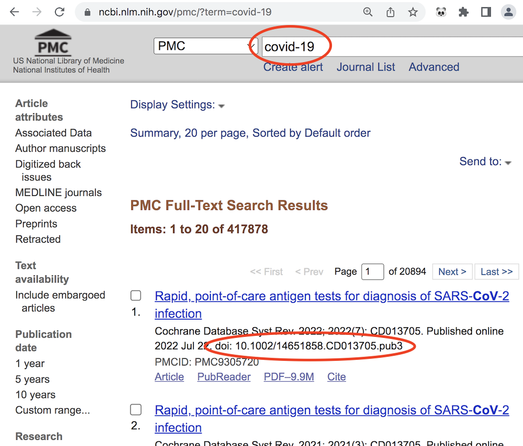 PMC - Search Research Paper by Keyword