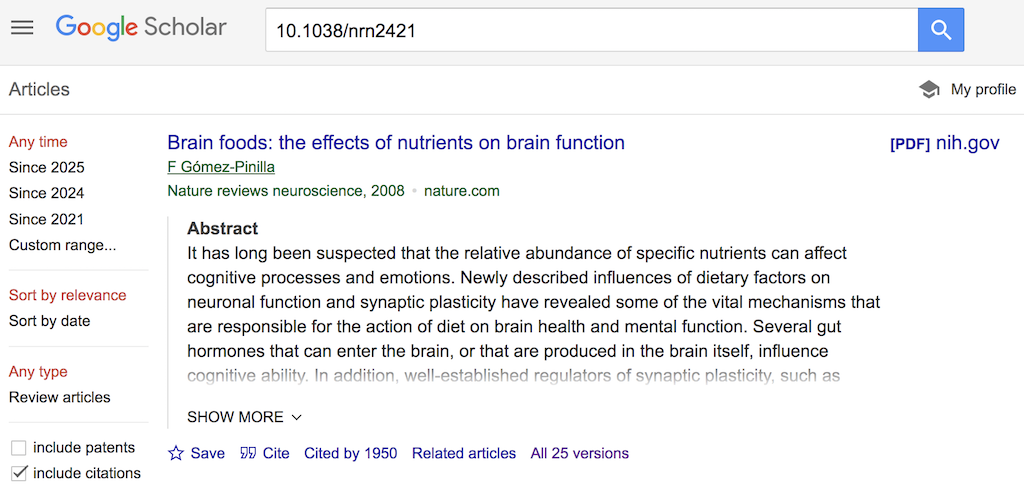 Google Scholar - Search By DOI