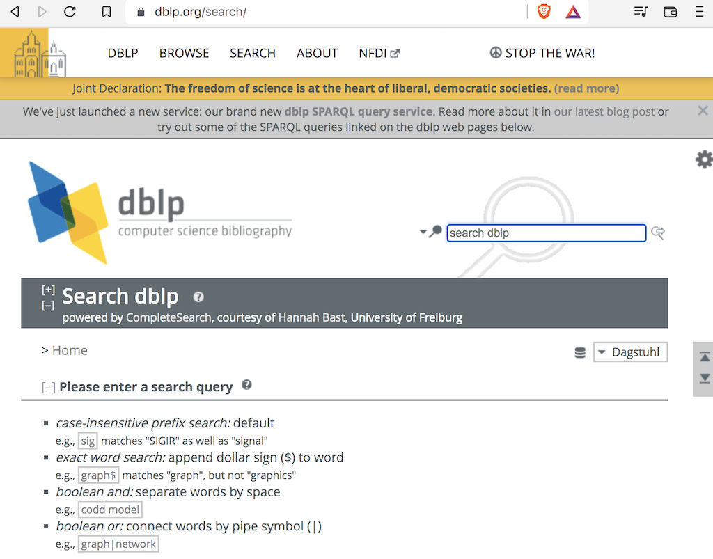 DBLP Bibliography Database