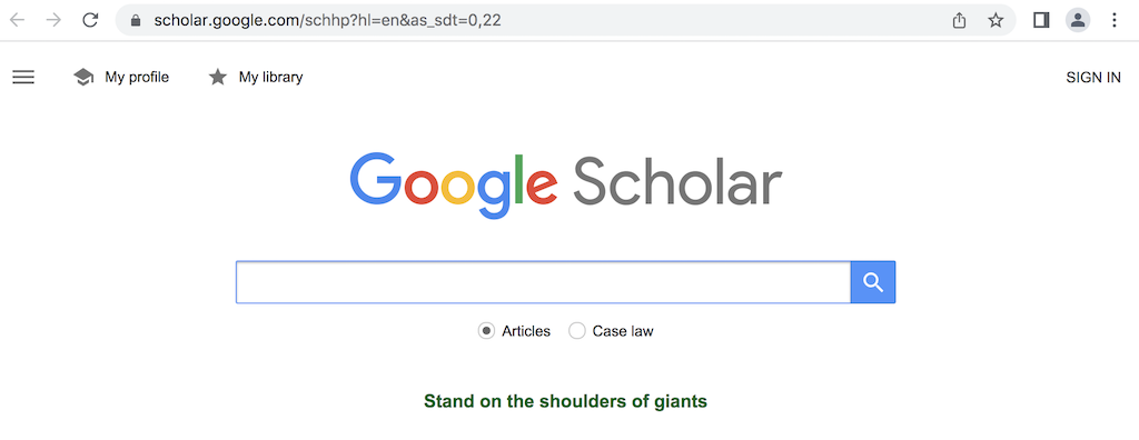 Google Scholar Search Web Portal