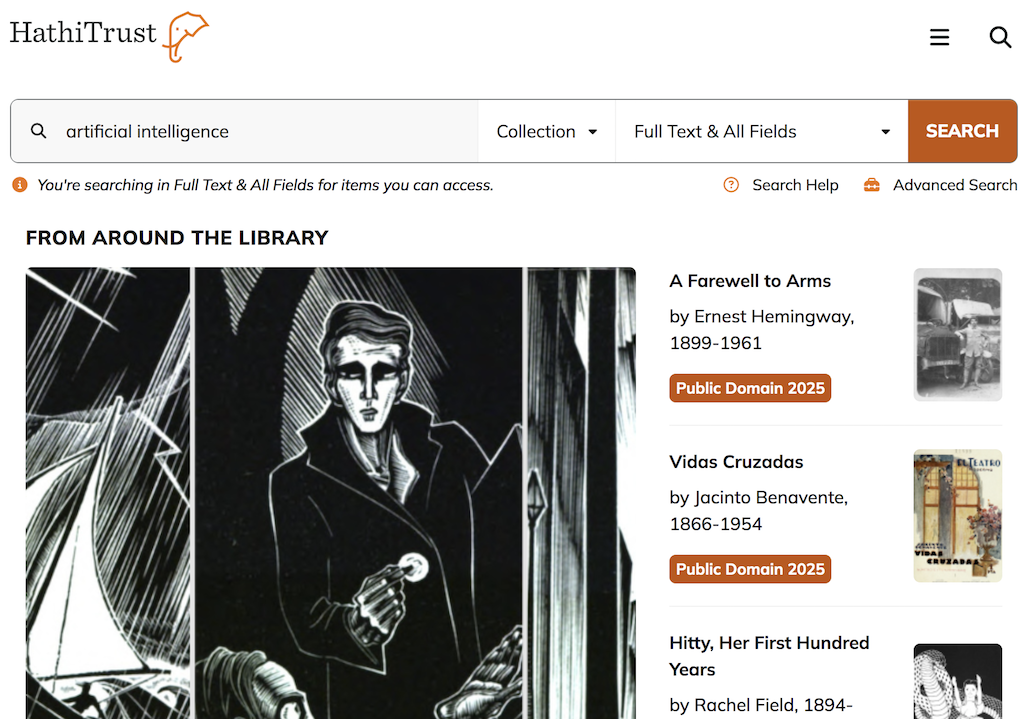 Quick Search on HathiTrust