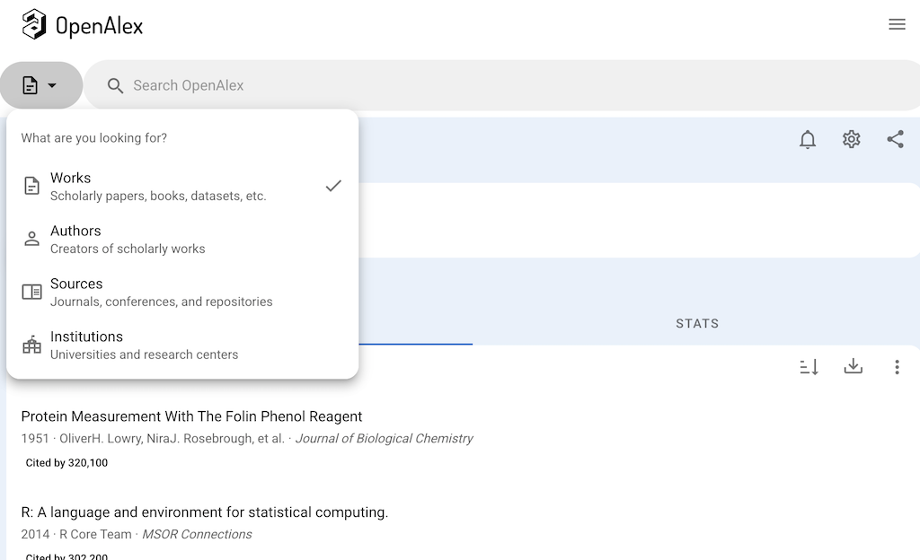 Browse Data Records on OpenAlex