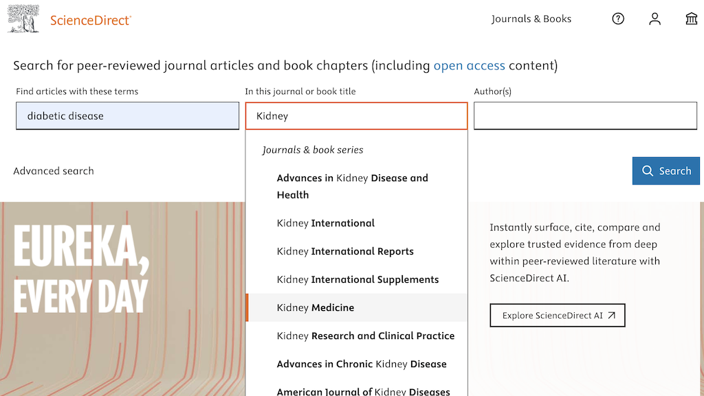Quick Search on ScienceDirect
